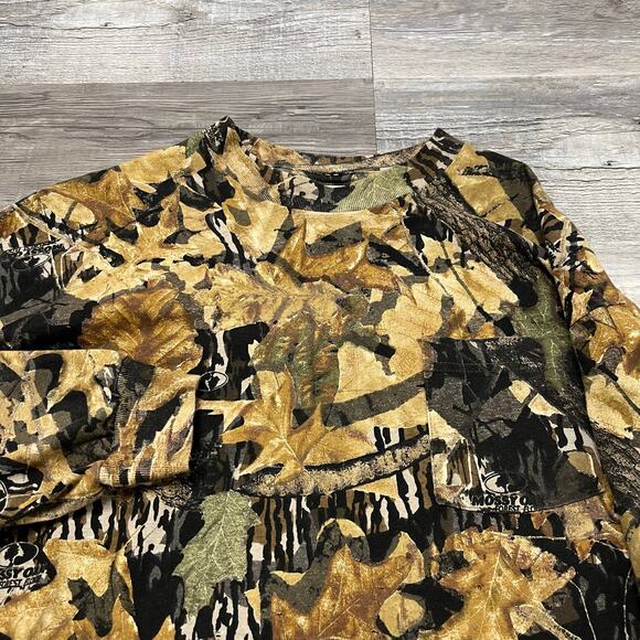 Vintage Jerzees Mossy Oak Forest Floor Camo Tan Green XL Hunting Outdoor Shirt - Picture 1 of 9